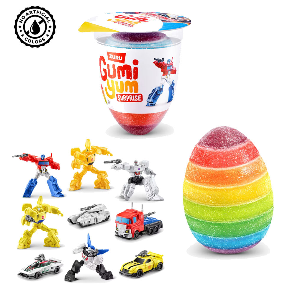 Gumi Yum Surprise Wildlife & Transformers 22g Fruit Flavoured Gummy with Toy
