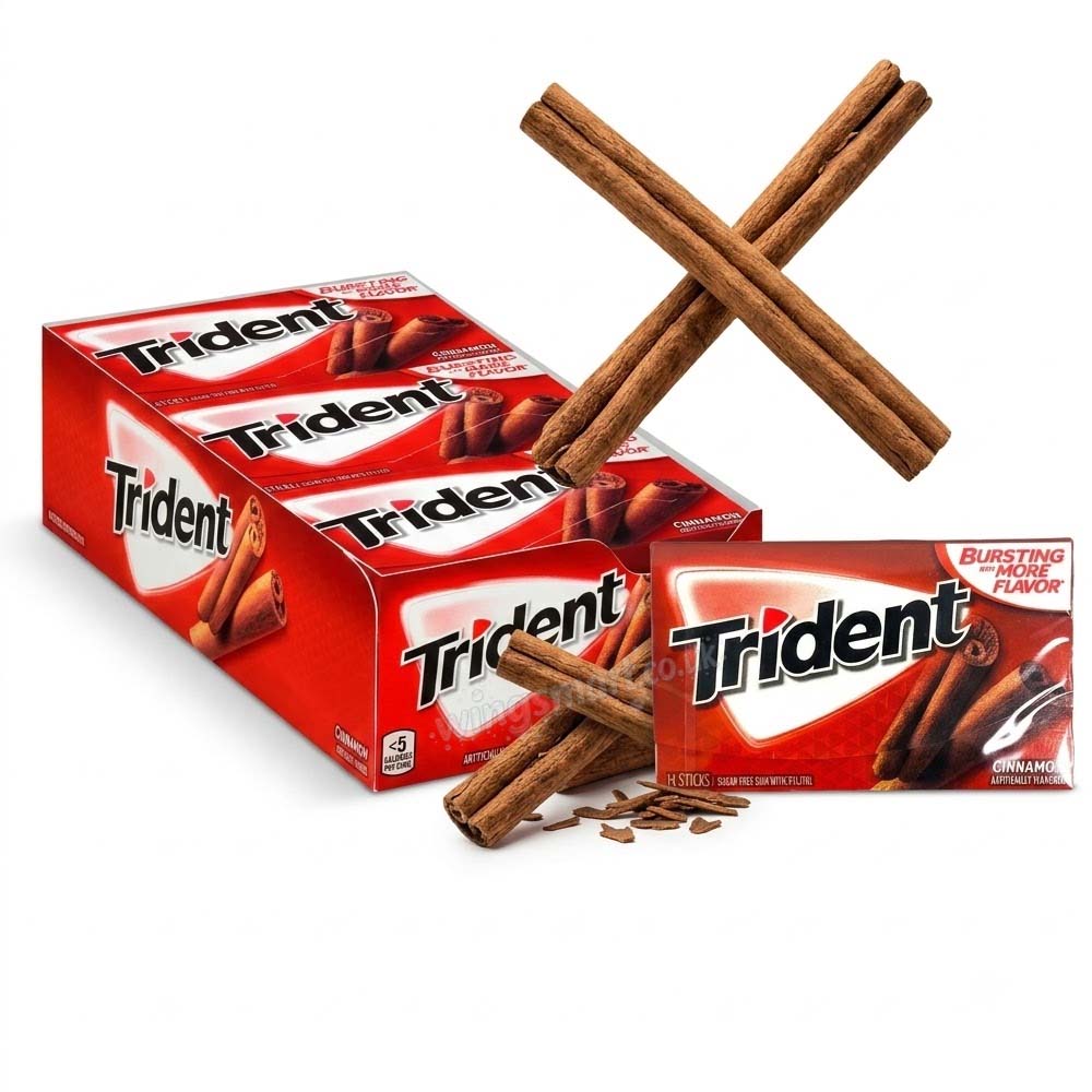 Trident Cinnamon Sugar-Free Chewing Gum – 12 Packs x 14 Pieces