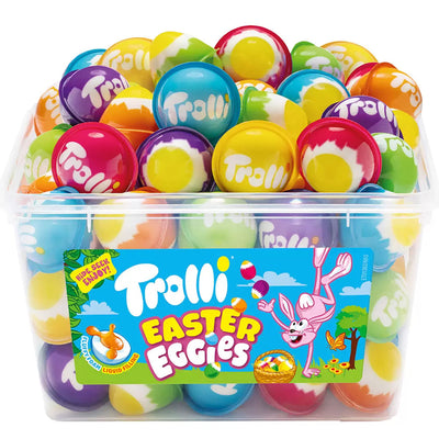 Trolli Easter Eggies 3D Candy 60 Count 1.125kg Tub Fruity Gummy Sweets