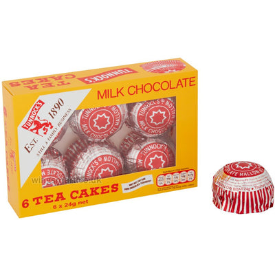 Tunnock's Milk Chocolate Tea Cakes 6 x 24g (case of 12 boxes)