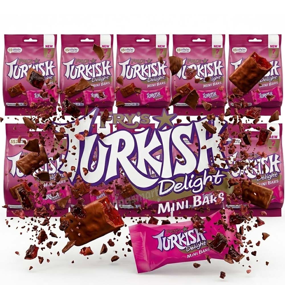 Fry's Turkish Delight Mini Chocolate Bars – 10 x 105g Bags or 20 x 105g Bags