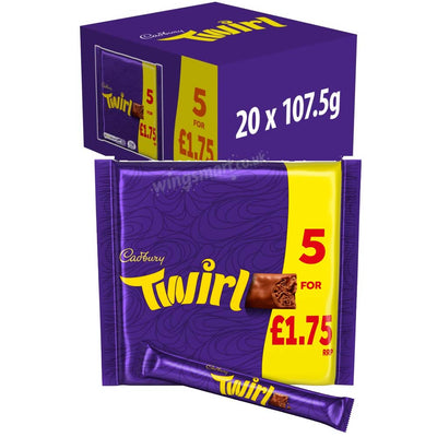 Cadbury Twirl Chocolate Bar 107.5g (5 Pack × 20 Case)