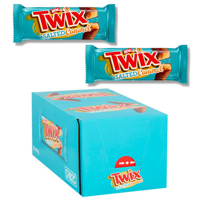 Twix Salted Caramel & Milk Chocolate Fingers Biscuit Snack Bar 46g (Box of 30)