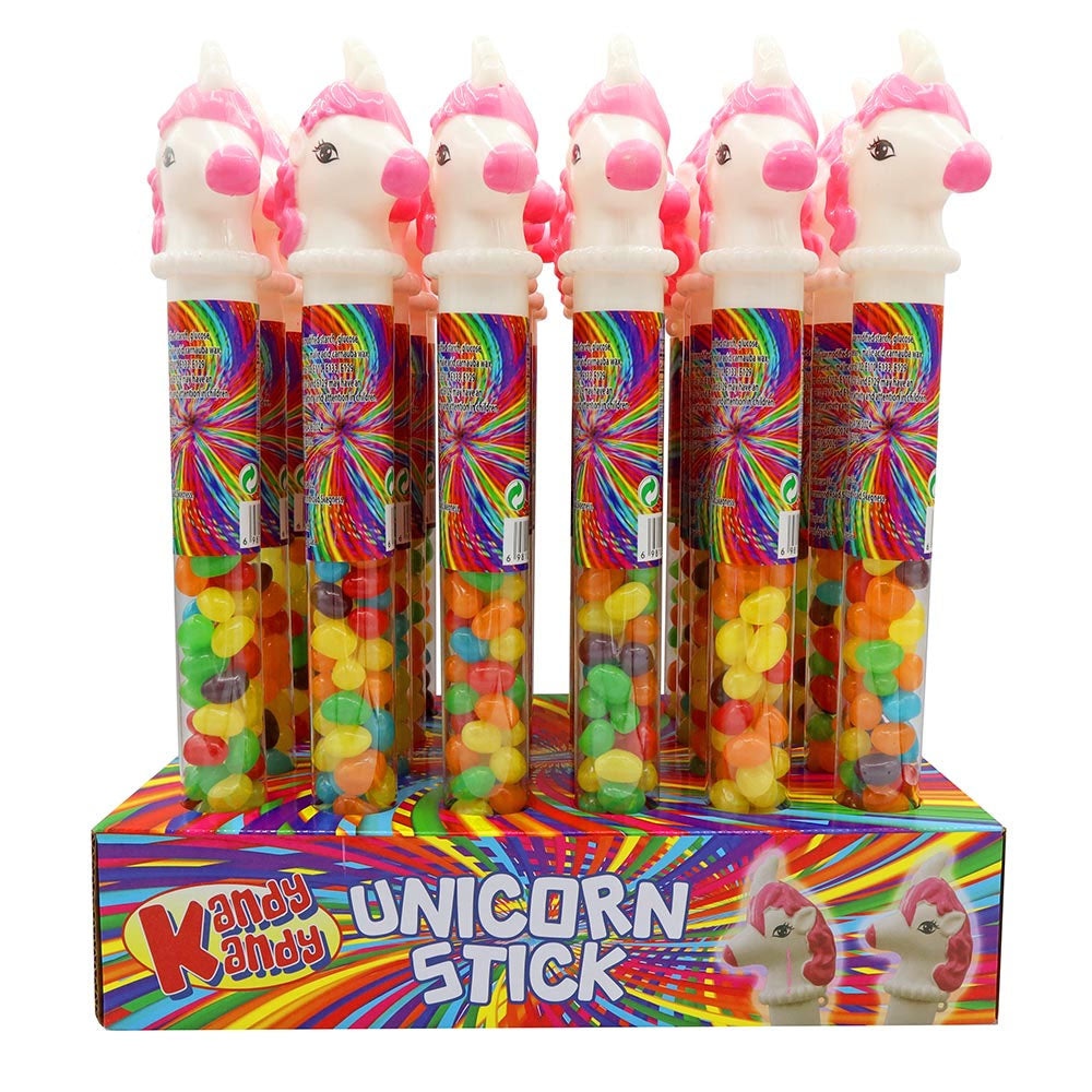 Kandy Kandy Unicorn Jelly Bean Tubes 55g (Pack of 12)
