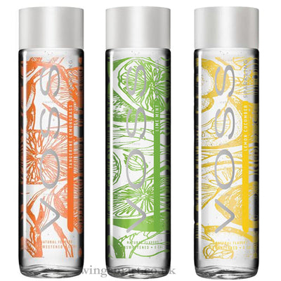 VOSS Sparkling Water Variety Pack – Tangerine Lemongrass, Lime Mint & Lemon Cucumber 375ml (Pack of 12)