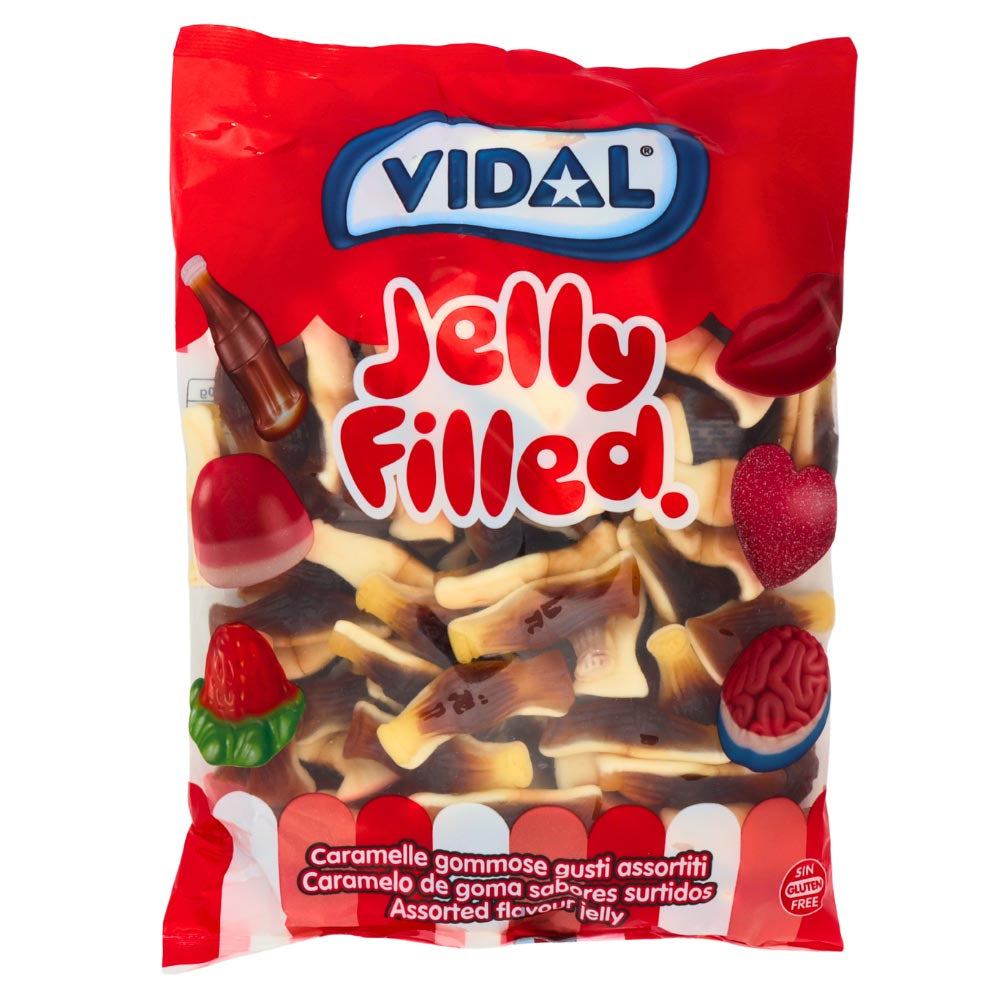 Vidal Jelly Filled Cola Bottles 1kg Jelly Centre Cola Gummy Sweets