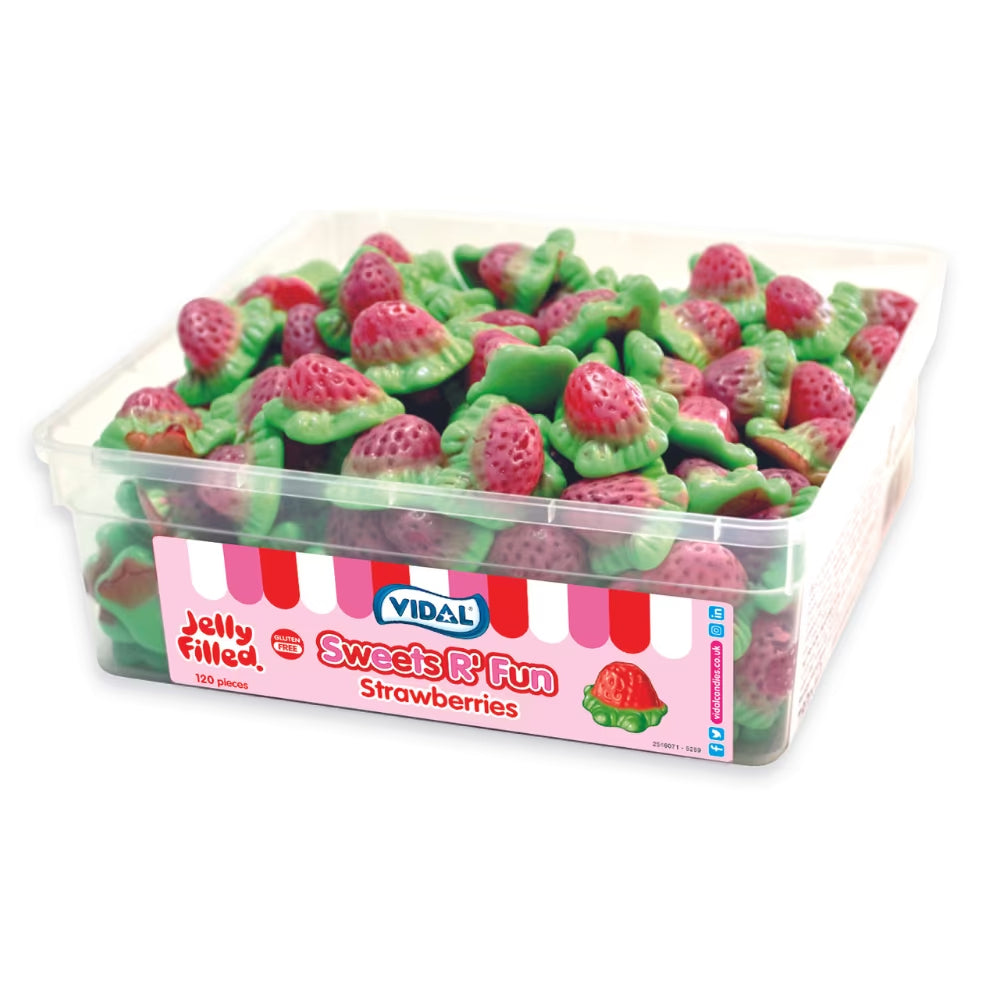 Vidal Jelly Filled Strawberries 5p Tub 780g