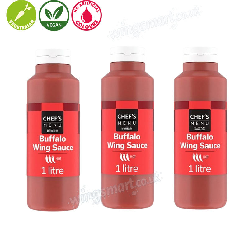 Buffalo Wing Sauce Chef’s Menu 1 Litre x 6 Bottles Spicy Tangy Sauce