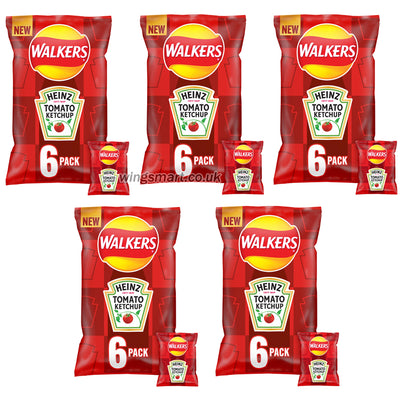 Walkers Heinz Tomato Ketchup Multipack Crisps 6x25g (Pack of 5)