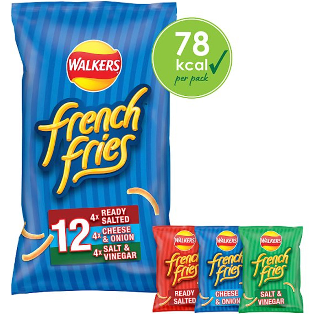 Walkers French Fries Variety Multipack Snacks Crisps 12x18g