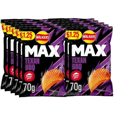 Walkers Max Pizza Hut Texan BBQ Crisps PMP 70g