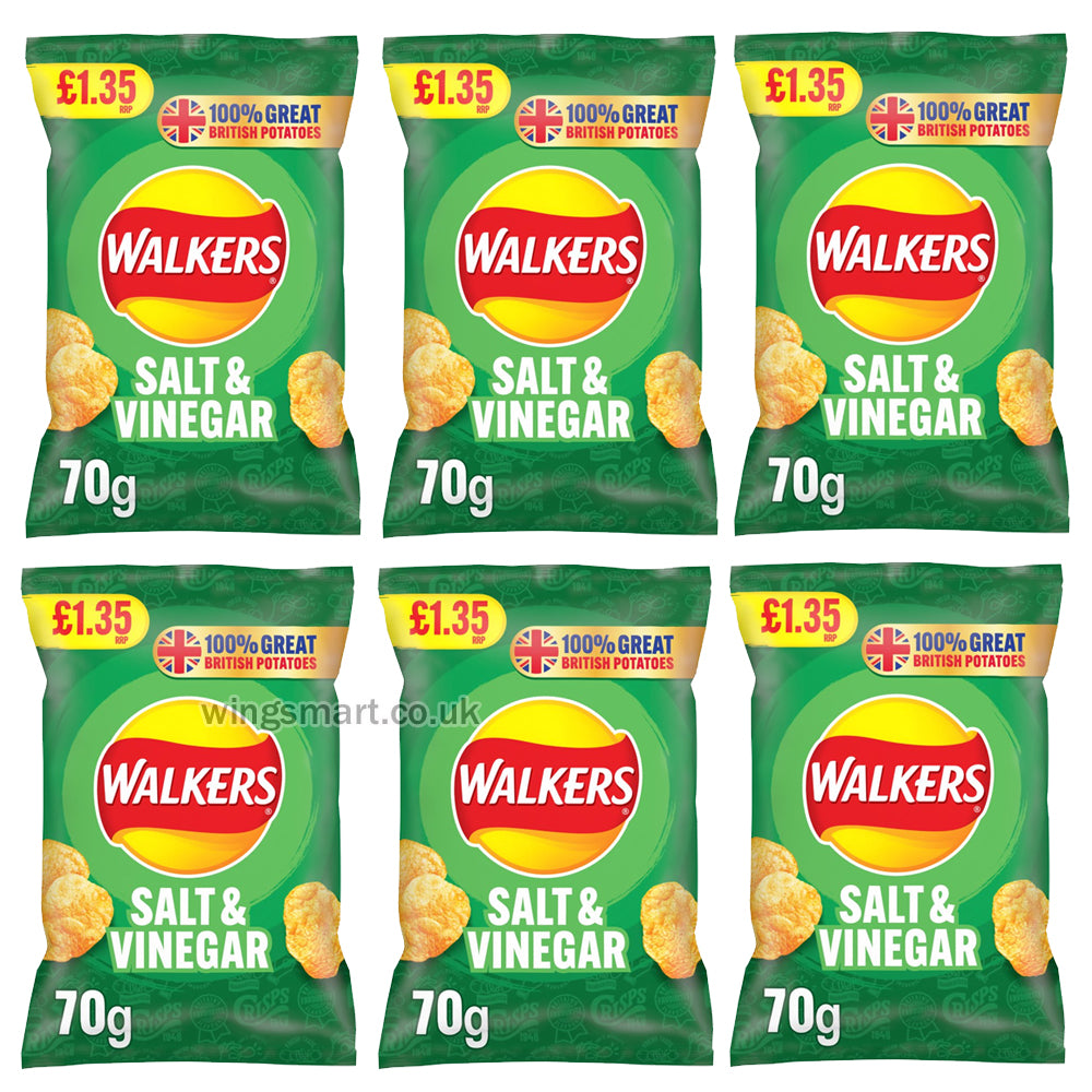 Walkers Salt & Vinegar Sharing Crisps 70g PMP