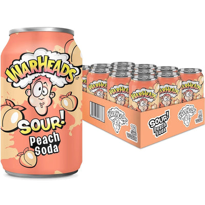 Warheads Sour Peach Soda Cans 330ml (Pack of 12)
