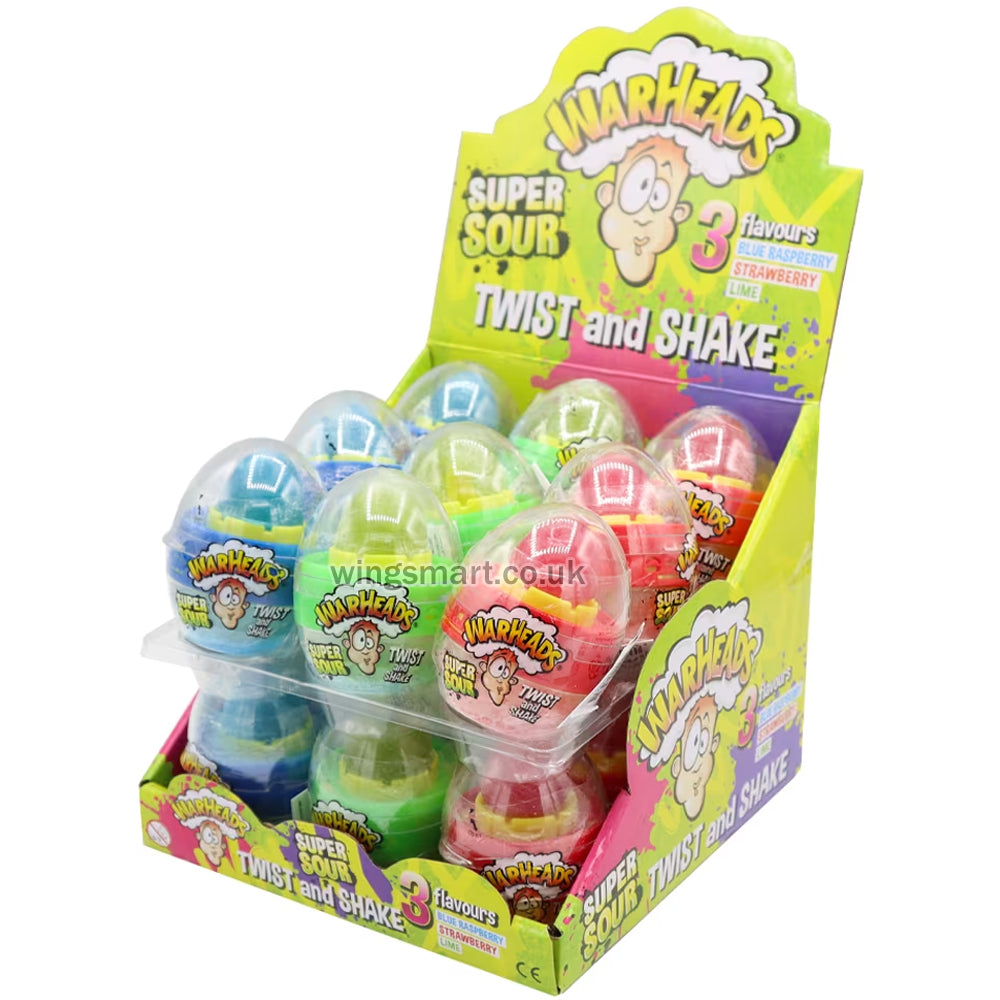 Warheads Super Sour Twist & Shake Eggo 18g (Pack of 18)