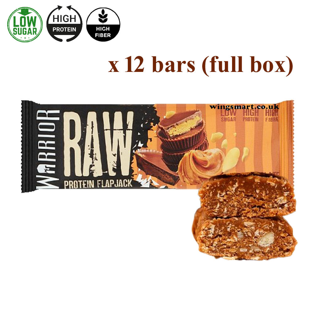 Warrior Raw Protein Flapjack Chocolate Peanut Butter 75g x 12 bars (full box)