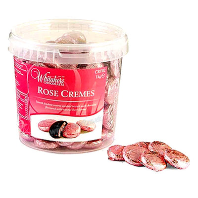 Whitakers Rose Creams 1kg Tub – Luxury Rose Flavoured Chocolate Fondant Sweets