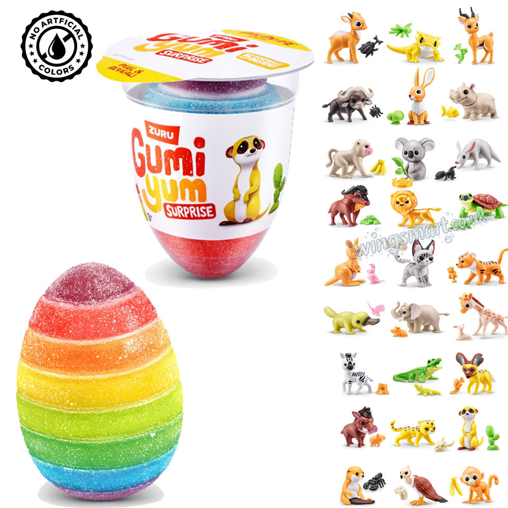 Gumi Yum Surprise Wildlife & Transformers 22g Fruit Flavoured Gummy with Toy