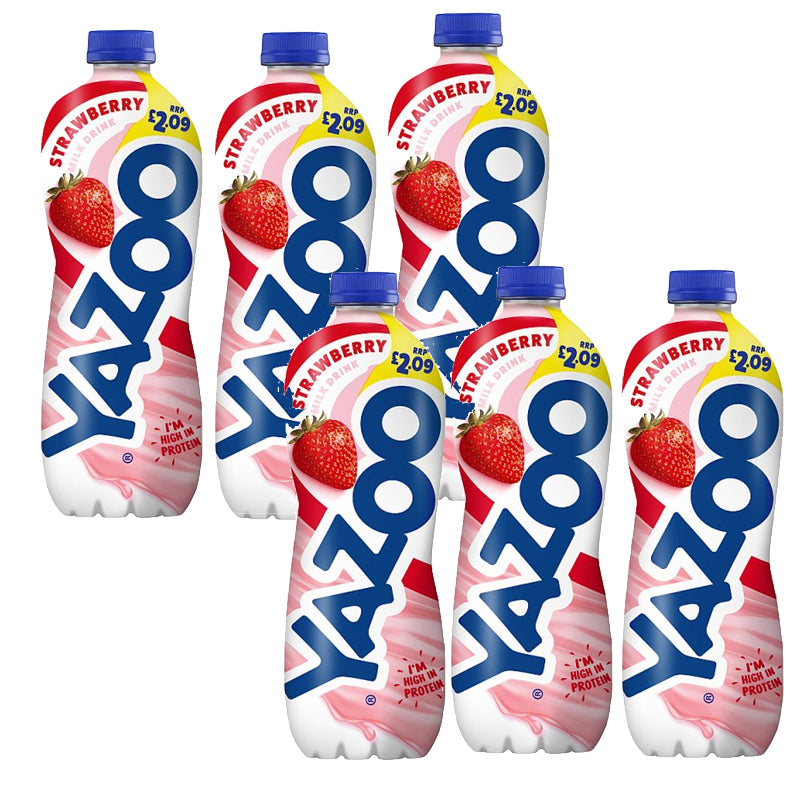 Yazoo Strawberry Milk Drink 1L (Pack of 6) – Delicious Strawberry Flavoured Milkshake