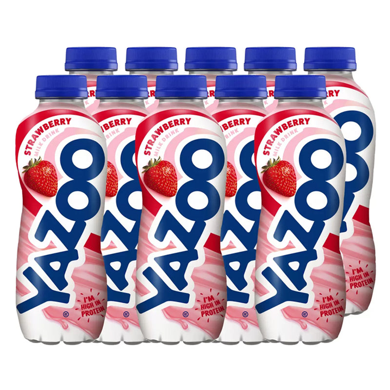 Yazoo Strawberry Milkshake 400ml (Pack of 10) – Ready to Drink Strawberry Flavoured Milk