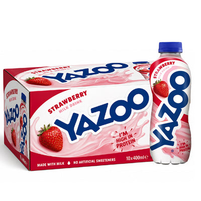 Yazoo Strawberry Milkshake 400ml (Pack of 10) – Ready to Drink Strawberry Flavoured Milk