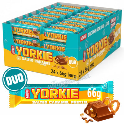 Yorkie Salted Caramel Pretzel Milk Chocolate DUO Bar 66g