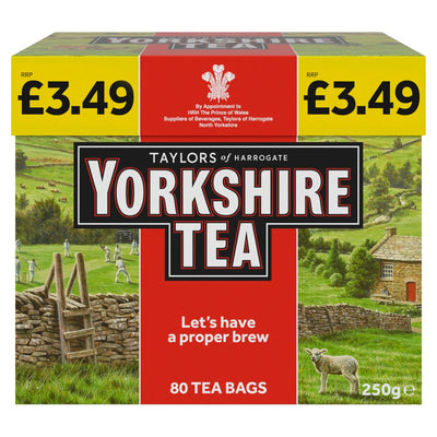 Yorkshire Tea 80 Tea Bags 250g (Pack of 5)