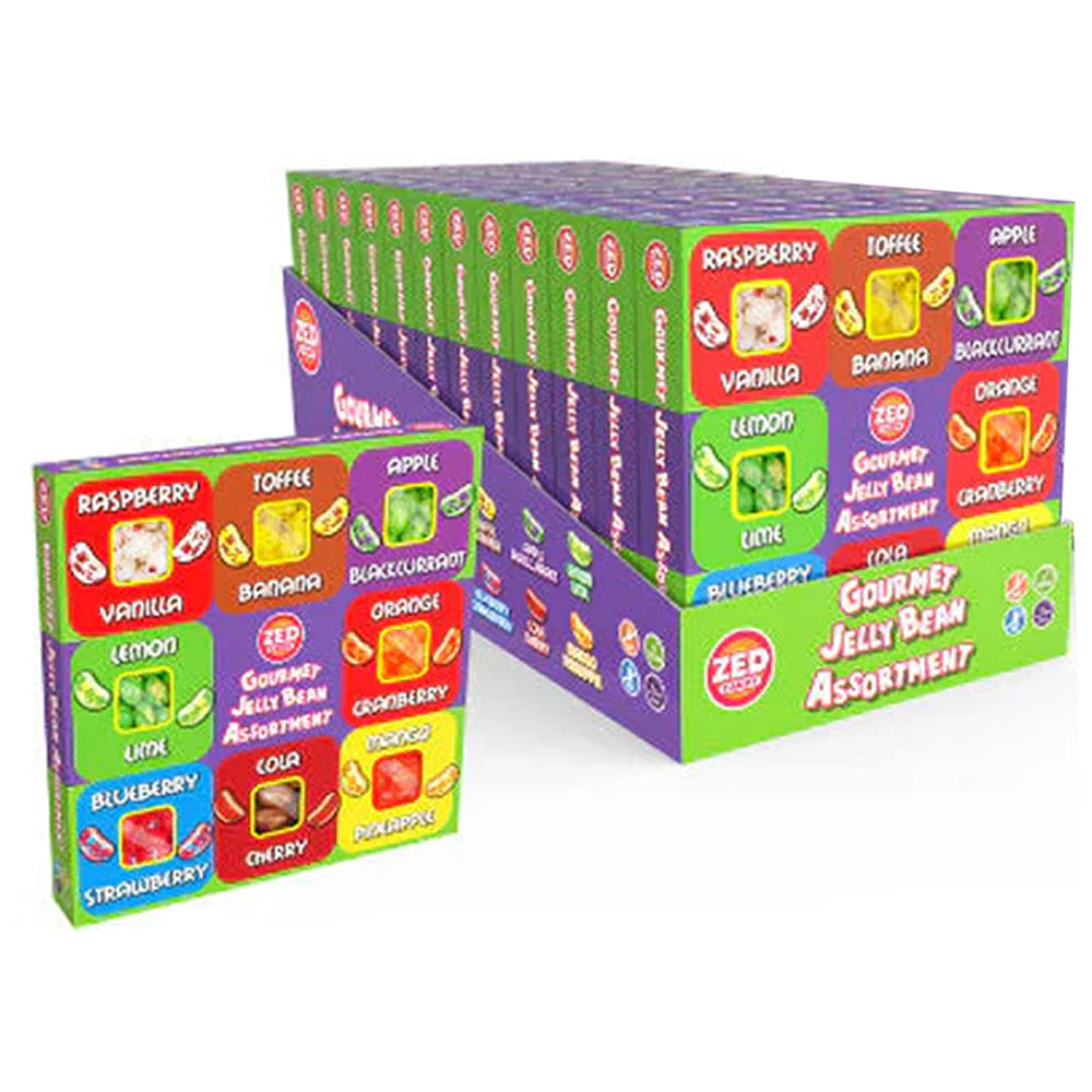 Zed Candy Jelly Bean Assortment 12 x 184g – Fruity Bulk Sweets – WingsMart