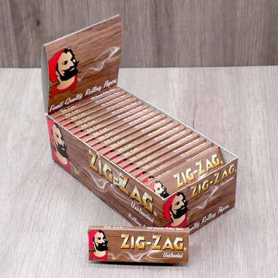 ZIG ZAG Unbleached Regular Size Rolling Papers – 50 Pack Natural Brown