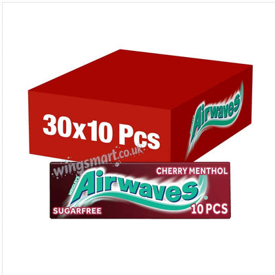 Wrigley's Airwaves Cherry Menthol Sugar Free Chewing Gum 10 Pieces 14g (Box of 30)