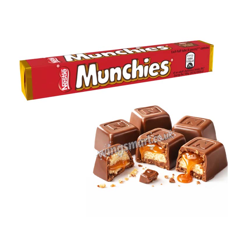 Munchies Milk Chocolate Tube 52g Caramel & Biscuit Centres