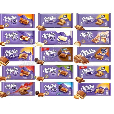 Milka Random mixed Variety of flavours (6,12 & 24 Bars)