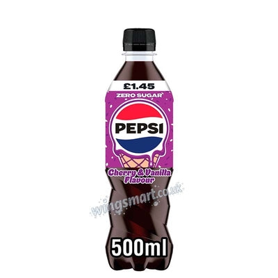 Pepsi Zero Sugar Cola Cherry & Vanilla PMP 500ml Case of 12