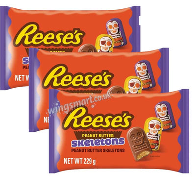 Reese's Peanut Butter and Milk Chocolate Flavour Skeletons Multipack 229g (Pack of 3)