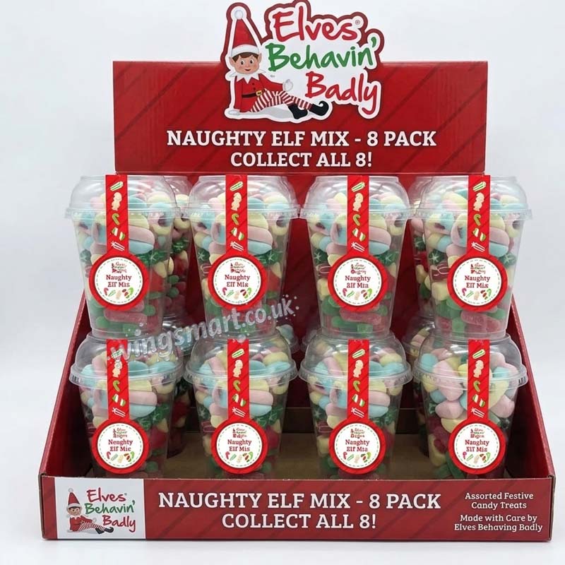 Elves Behavin' Badly Naughty Elf Mix Candy Cup 220g (Pack of 8)