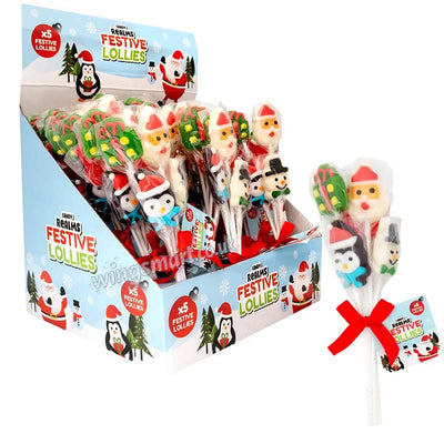 Candy Realms Festive Lollies 5 Pack 50g (Box of 18)