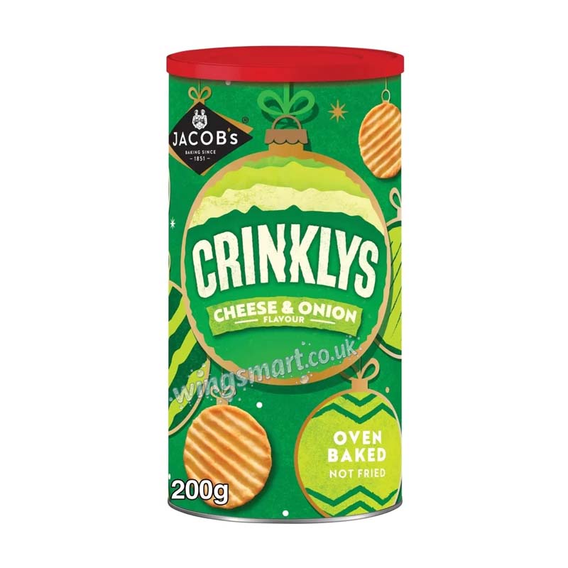 Jacob's Crinklys Cheese & Onion Caddy 200g (Tins of 6)