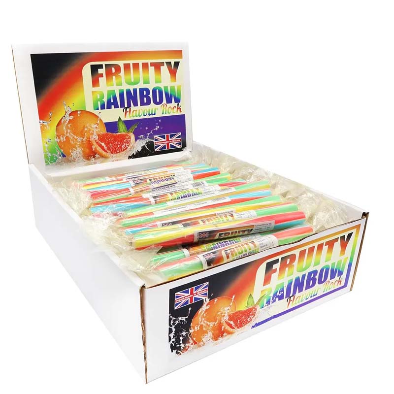 Candy Pops Fruity Rainbow Rock Sticks 25g – 40, 80 or 120 Sticks