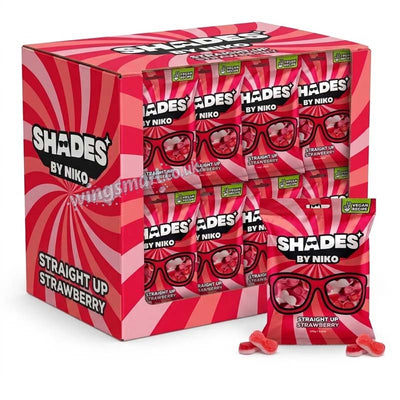 Shades by Niko Straight Up Strawberry Flavour Sweets Bag 150g (10 Or 20 Packs)