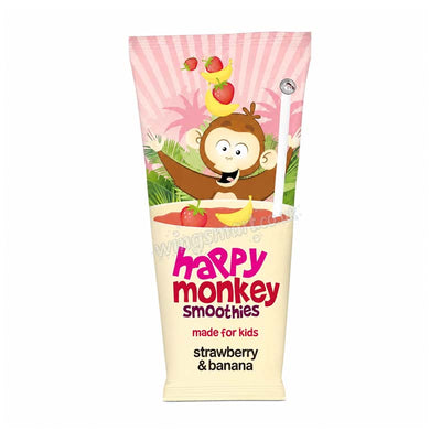 Happy Monkey Strawberry & Banana Smoothies 180ml (Pack of 10)