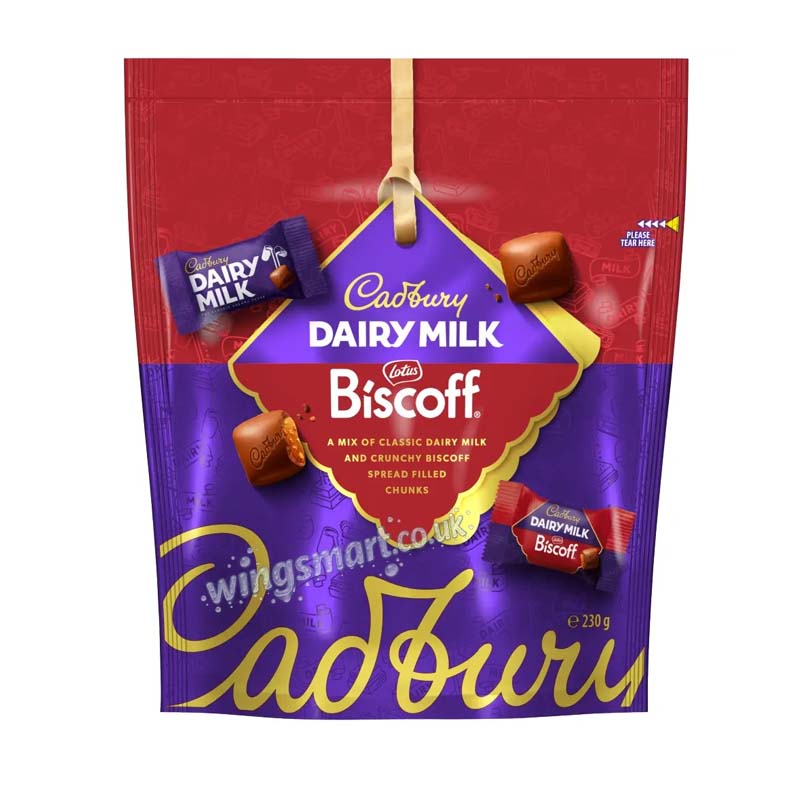 Cadbury Dairy Milk & Biscoff Chocolate Pouch 230g (Pack of 5)