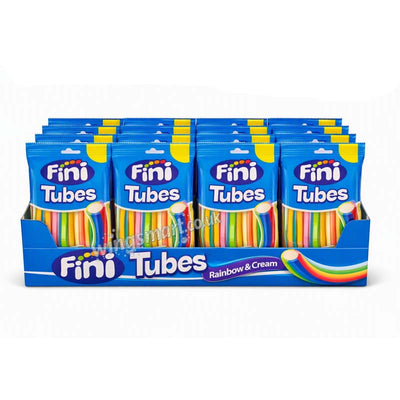 Fini Rainbow & Cream Tubes Sweets 140g Pack of 12 Full Box