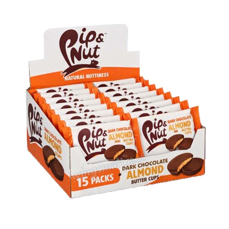 Pip & Nut Dark Chocolate Almond Butter Cups 31g (Pack of 15) Fullbox
