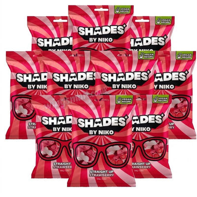 Shades by Niko Straight Up Strawberry Flavour Sweets Bag 150g (10 Or 20 Packs)