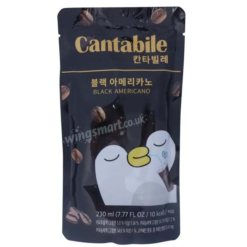Cantabile Black Americano Pouch 10 x 230ml Full Box Korean Coffee