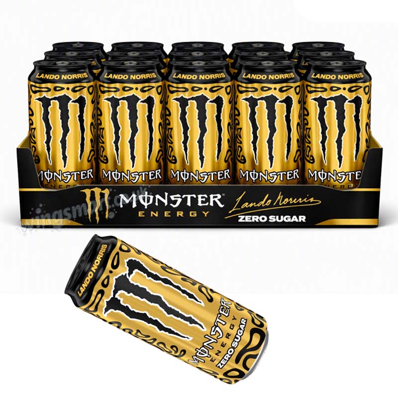 Monster Energy Lando Norris Gold Limited Edition Zero Sugar PMP 500ml Cans of 6 & 12