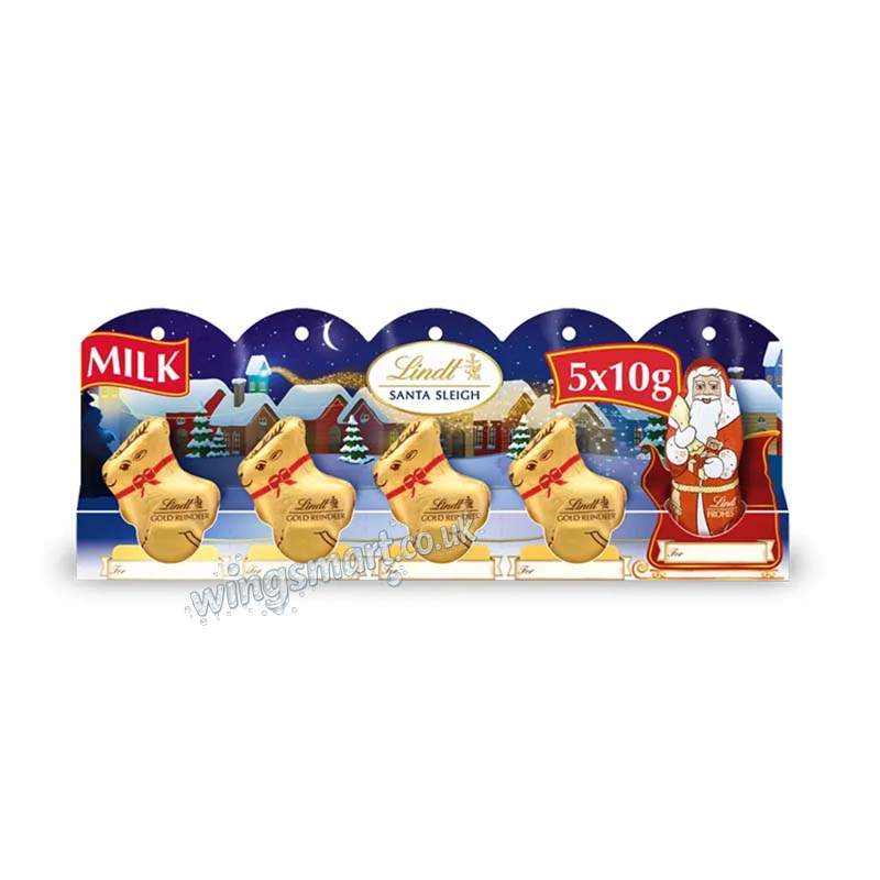 Lindt Santa Sleigh Christmas Milk Chocolates 5 Pieces 50g Christmas