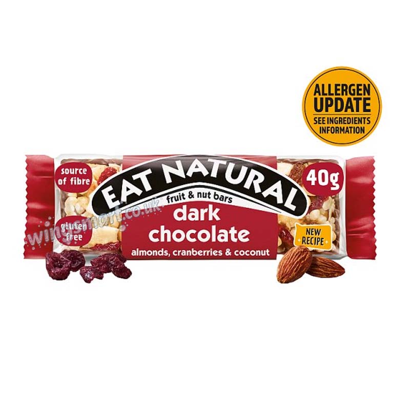 Eat Natural Fruit & Nut Bars Dark Chocolate 40g (Pack of 12)