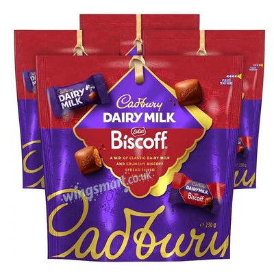 Cadbury Dairy Milk & Biscoff Chocolate Pouch 230g (Pack of 5)