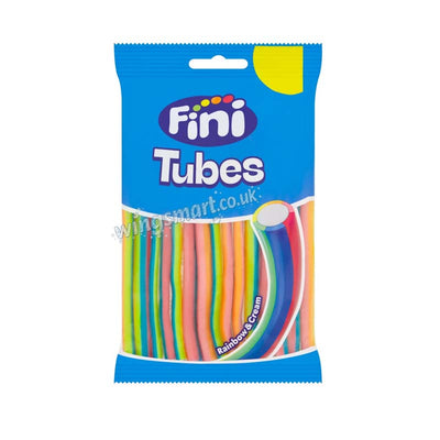 Fini Rainbow & Cream Tubes Sweets 140g Pack of 12 Full Box