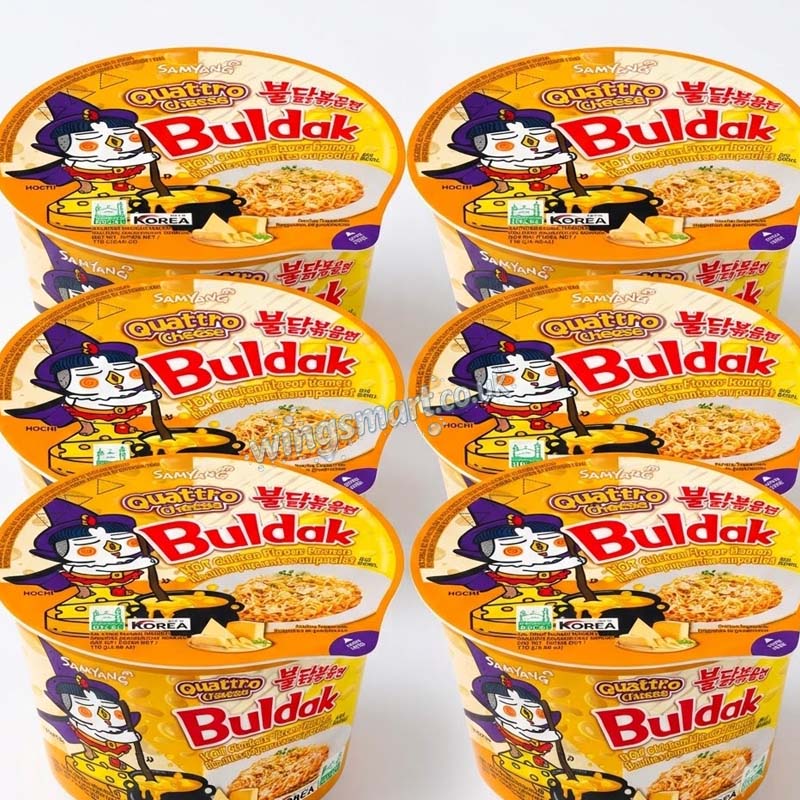 Samyang Buldak Quattro Cheese Big Bowl 105g (8 or 16 Packs)